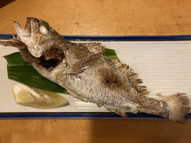 イシモチの塩焼き