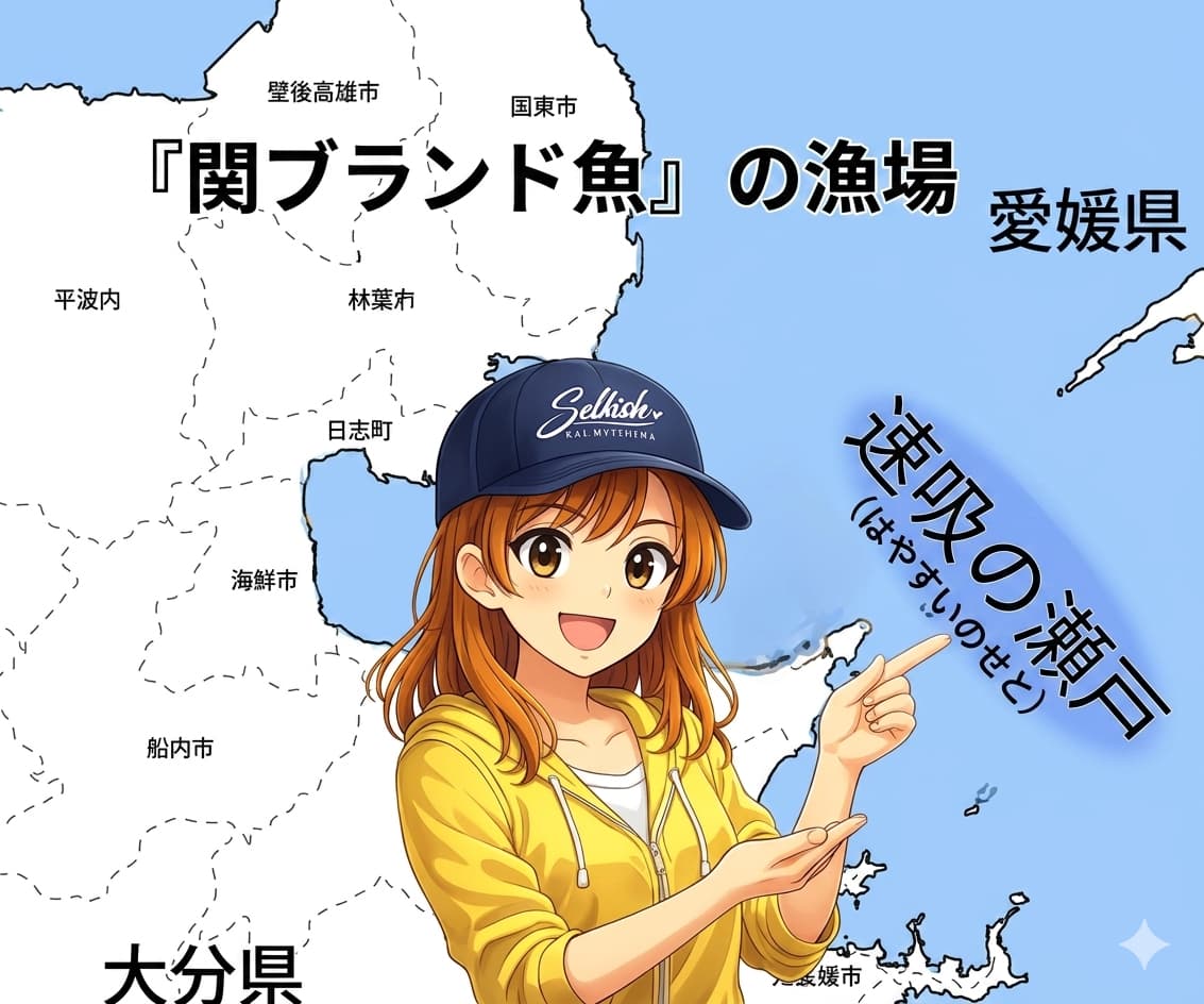 関ブランド魚の漁場【速吸の瀬戸】海域図