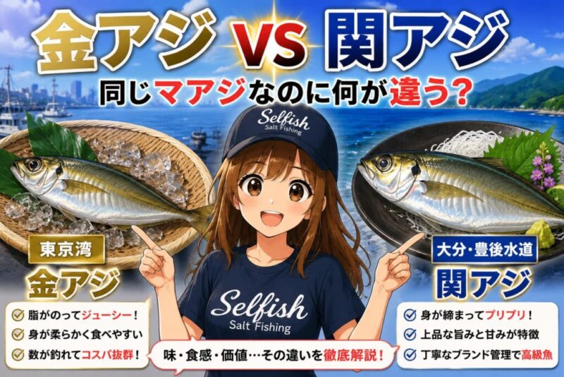 金アジと関アジの違いを比較|同じマアジでも味・食感・ブランド価値が異なる理由を解説するイメージ画像