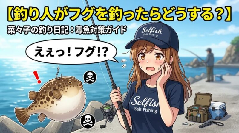 釣り人がフグを釣ったらどうする?見出しイラスト画像