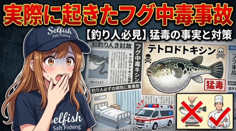 【実際に起きたフグ中毒事故】見出しイラスト