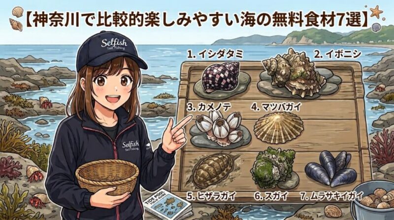 神奈川で比較的楽しみやすい海の無料食材7選見出し画像