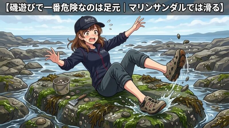 磯遊びで一番危険なのは足元|マリンサンダルでは滑る。見出し画像