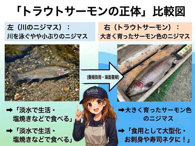 「トラウトサーモンの正体」比較図
